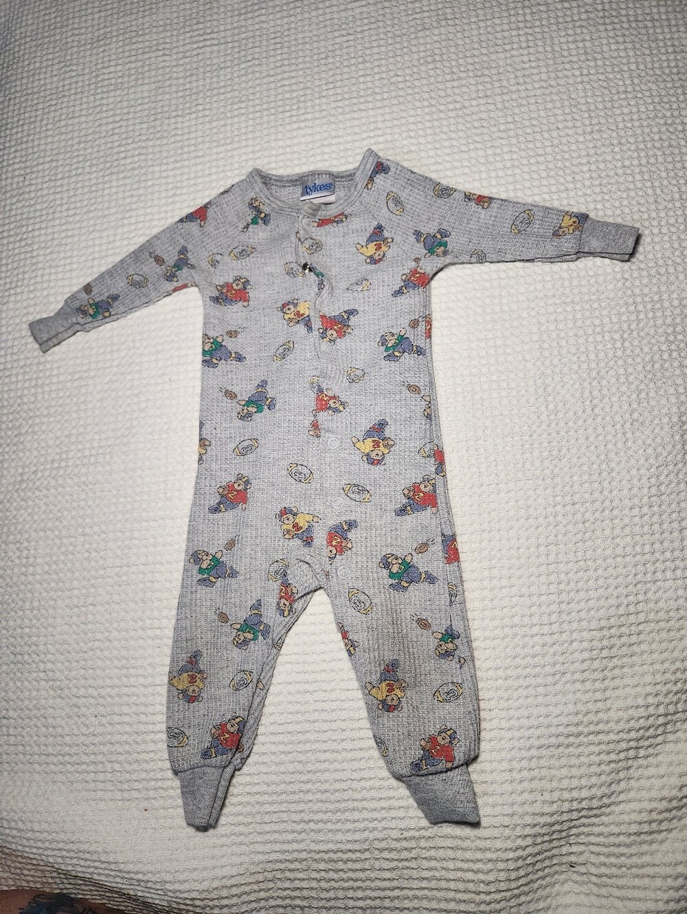 vintage Tykes thermal waffle-knit baby sleeper 0 To 3months